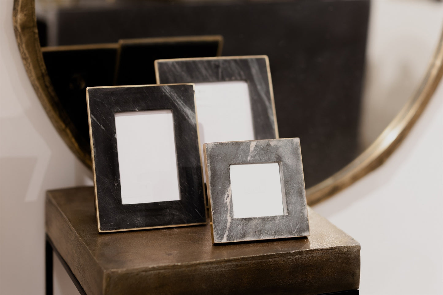 Sami Black Marble Frame - 3.5" x 3.5"