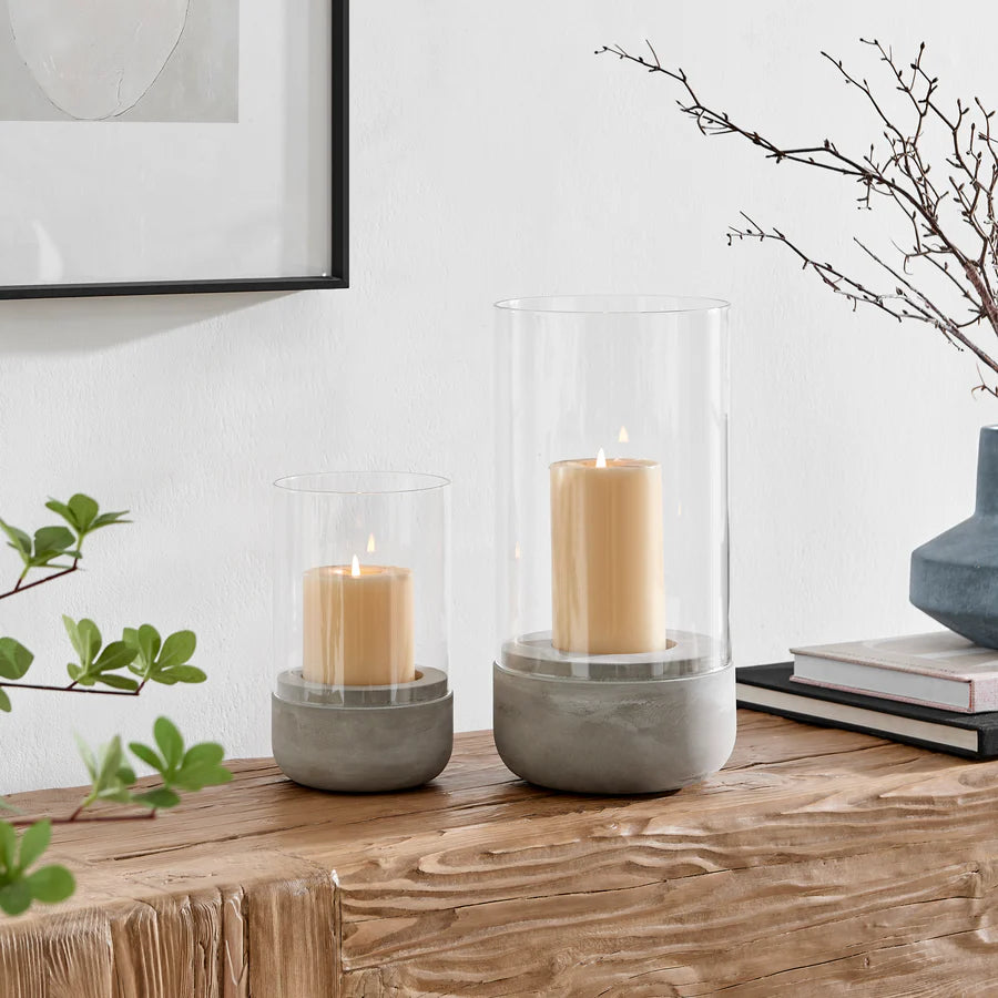 Lumière Cement Pillar Candle Holder