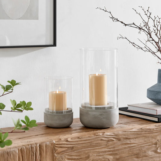 Lumière Cement Pillar Candle Holder