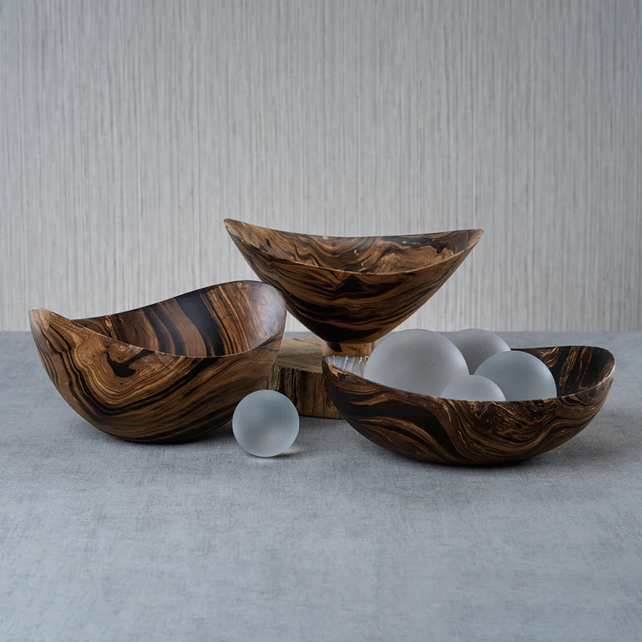 Mariposa Mango Wood Marbelized Bowl