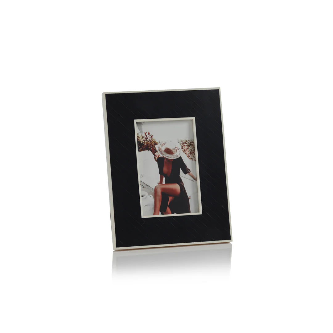 Black Bone Inlay Design Photo Frame - 4x6